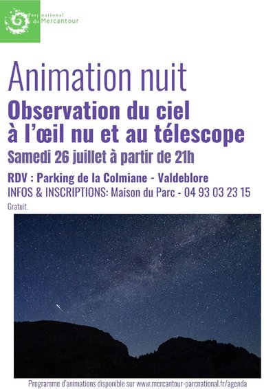 Animation nuit par le Parc national du Mercantour_Valdeblore