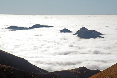 Mer de nuage depuis Millefonts sur le Caïre Gros.