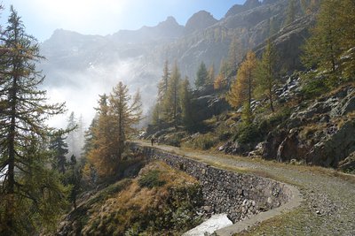 Un tratto della strada ex militare "Pian del Valasco - Lago inferiore di Valscura"