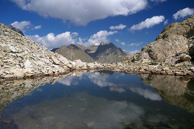 Uno dei due laghetti nei pressi del Colle di Fenestrelle