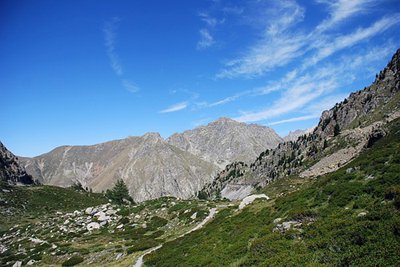 Le vallon d'Enpuonrame, en montant au Pas de L'Arpette.